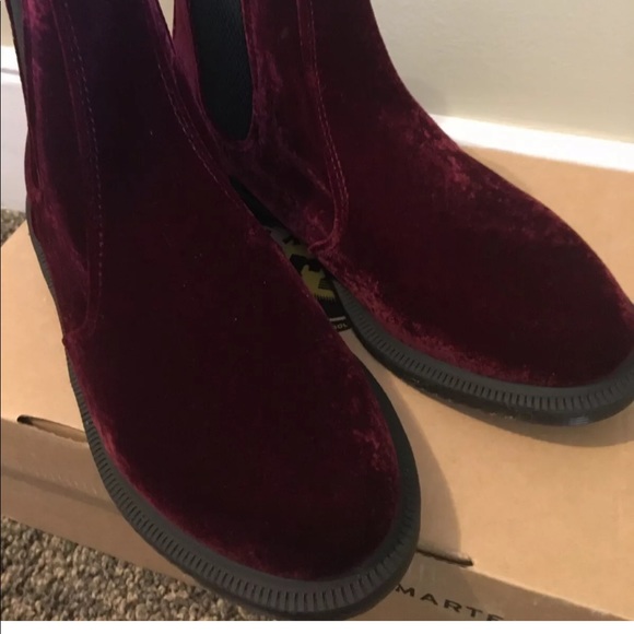 🆕Dr Marten Flora Kensington Cherry 🍒 Velvet NWT - Picture 9 of 16